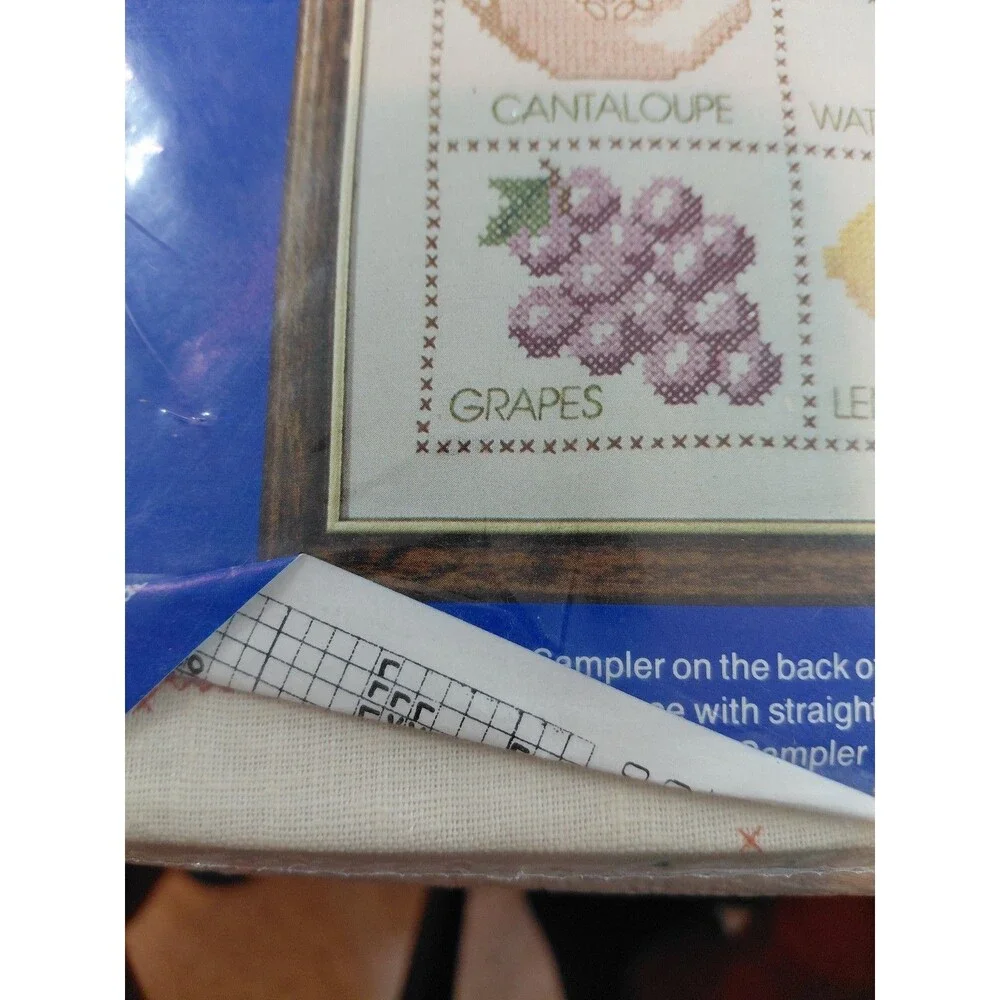 Vintage Needles 'n Hoops NO. 323 Fruit Salad Sampler Cross Stitch Kit NEW Sealed